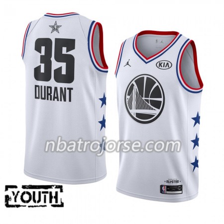 Barn Golden State Warriors Tröja Kevin Durant 35 2019 All-Star Jordan Brand Vit Swingman